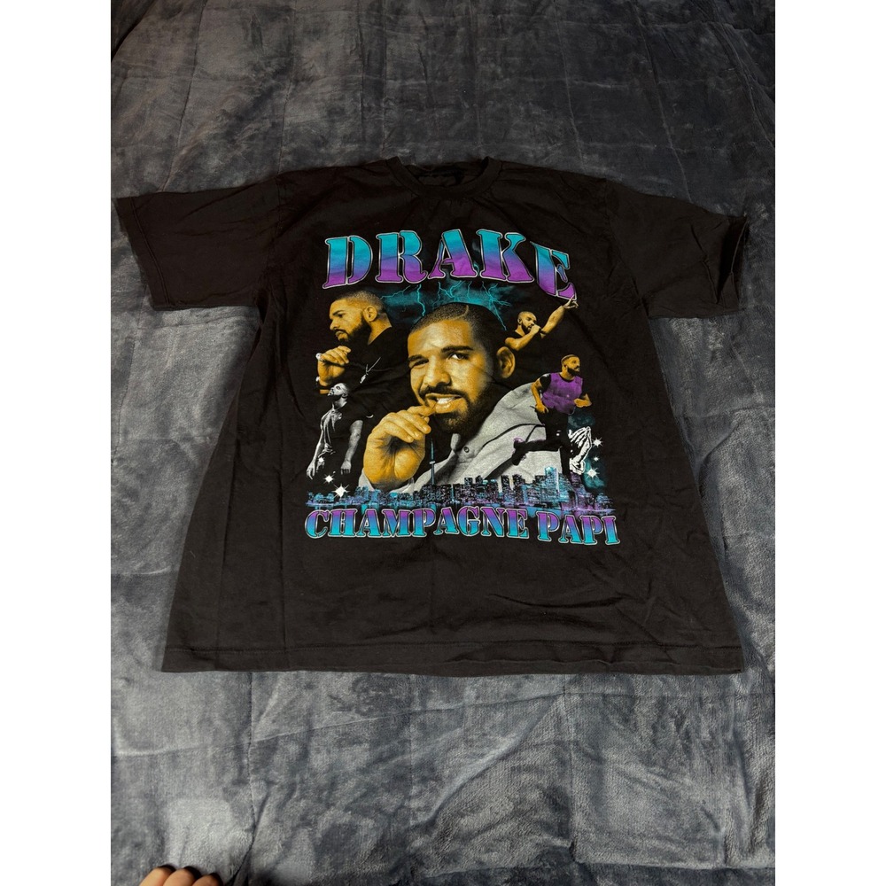 Drake Champagne‎ Papi T Shirt Mens Graphic Tee Hip Hop Rap Music Black